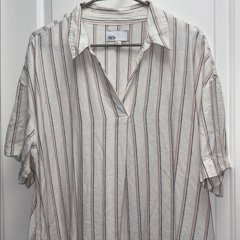 Nordstrom Rack Oversized Shirt Dress Size XL Linen Blend - Picture 3 of 9